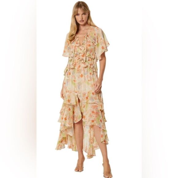 Misa Los Angeles Alana Dress in floral chiffon ruffle. NWT. XS - Picture 14 of 14